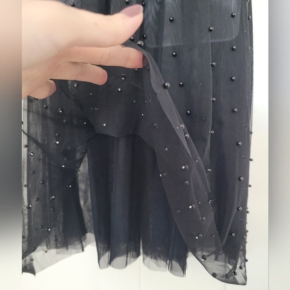 NWT Rare Deadstock Victoria's Secret Beaded Sheer Tulle Sexy Leather Midi Skirt - Picture 10 of 16